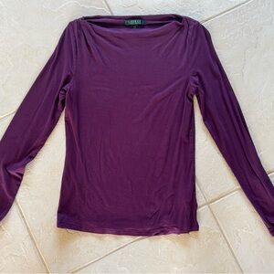Ralph Lauren Deep Purple Long Sleeve Tee